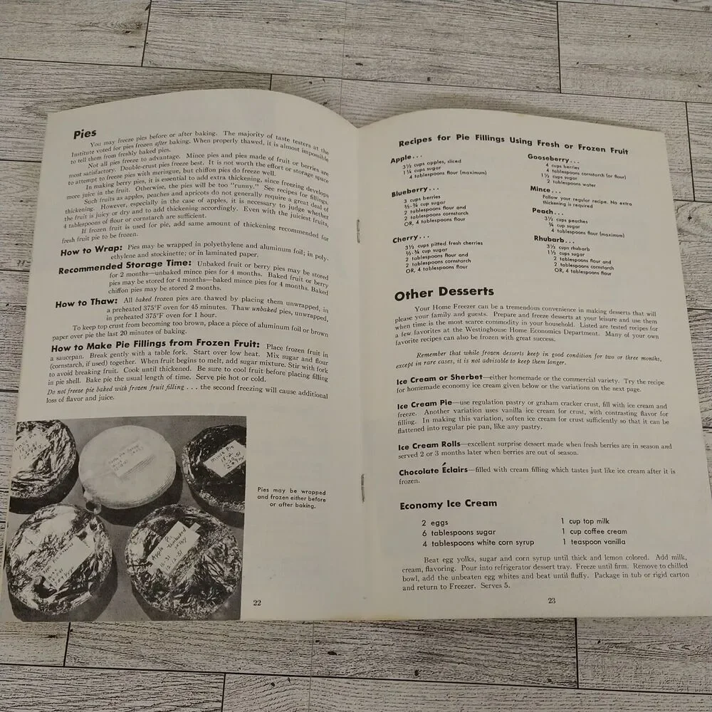 Vtg‎ Westinghouse Food Freezing Instruction Book Cookbook - Illustrated